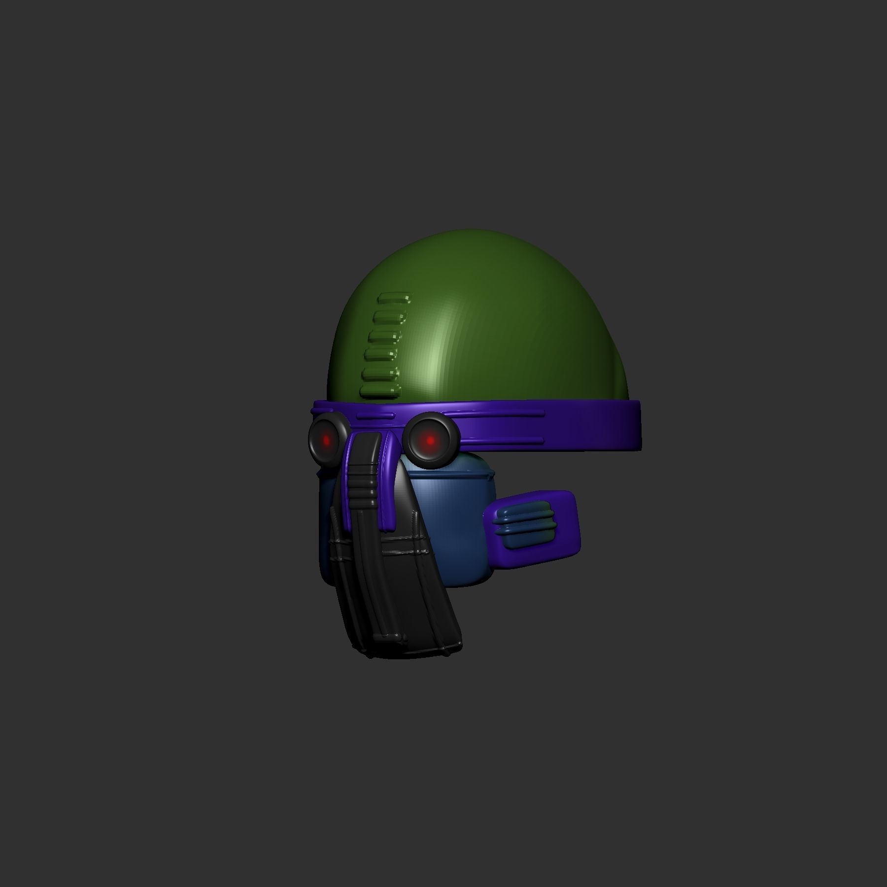 Gas mask helmet  3D model_2