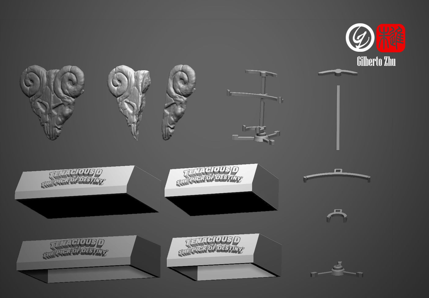 Tenacious D- The Pick of Destiny - With bases and stands 3D print model_5