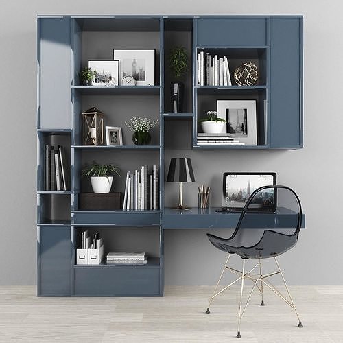 Workplace bookcases for home office - ikea bedroom furniture ... Low-poly 3D model