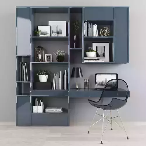 Workplace bookcases for home office - ikea bedroom furniture ... Low-poly 3D model