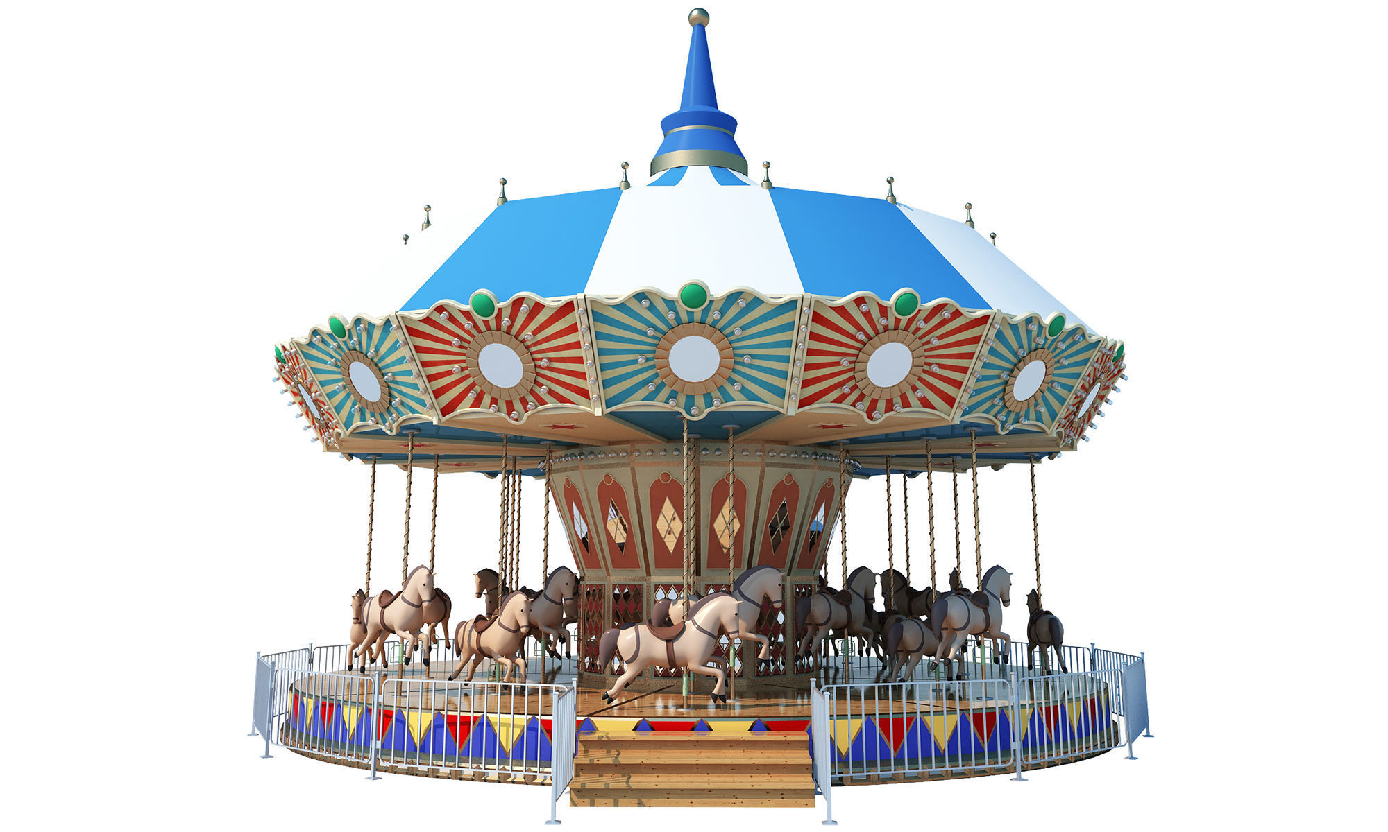 Carousel Horse Ride 3D model_7