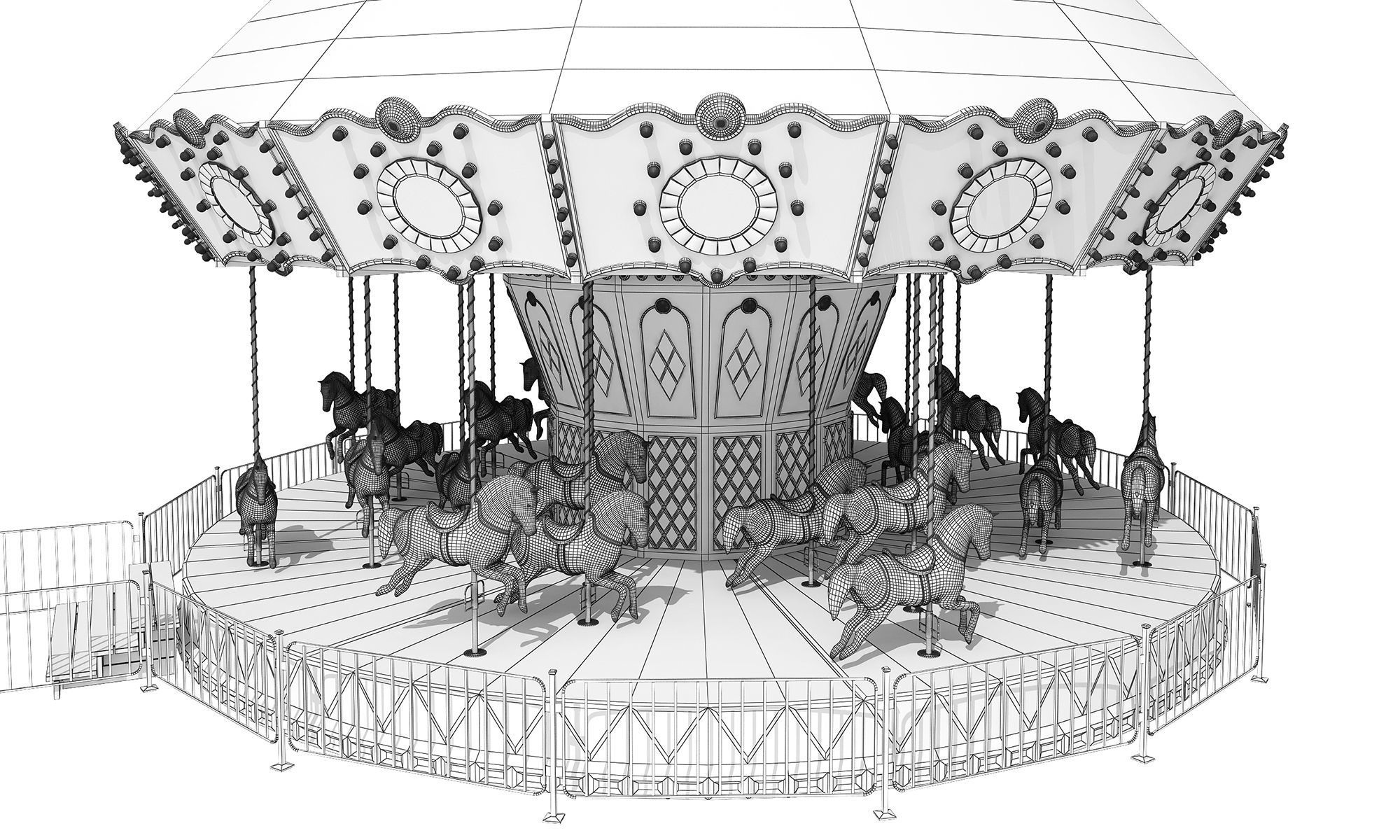 Carousel Horse Ride 3D model_3