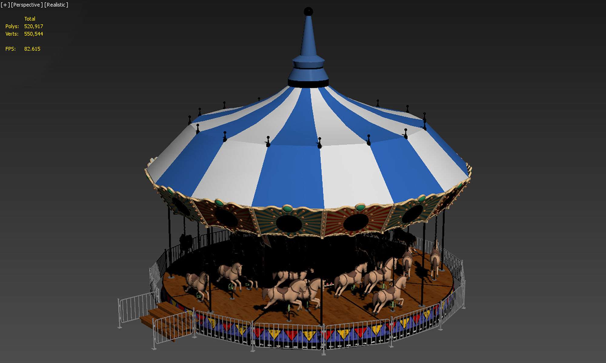 Carousel Horse Ride 3D model_11