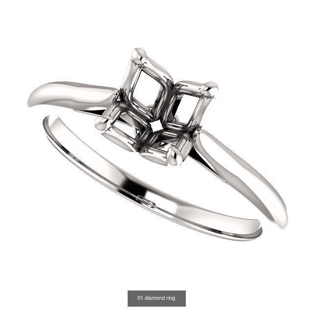 Dimaond ring printable total 18 styles 3D Model Collection_13