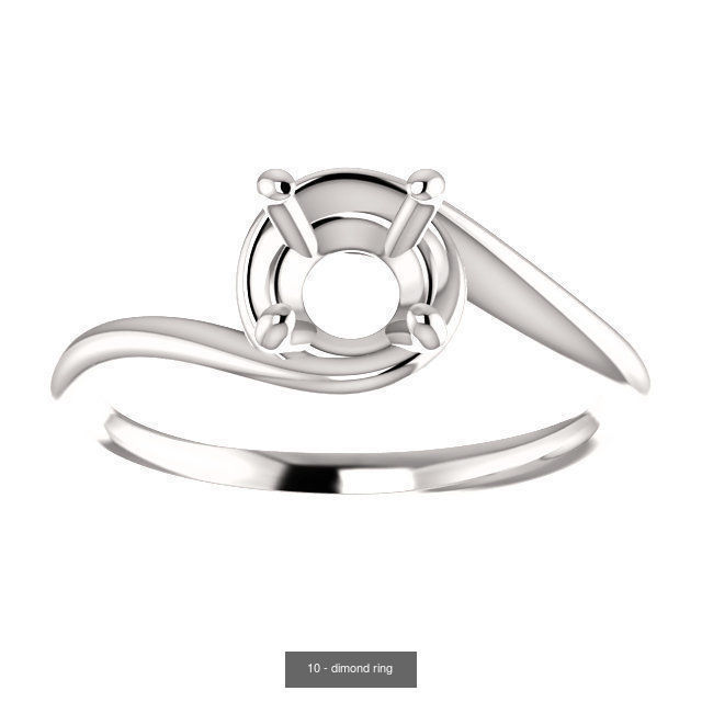 Dimaond ring printable total 18 styles 3D Model Collection_4