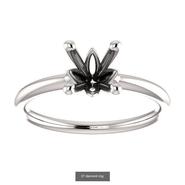 Dimaond ring printable total 18 styles 3D Model Collection_10