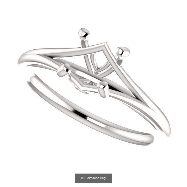 Dimaond ring printable total 18 styles 3D Model Collection_11