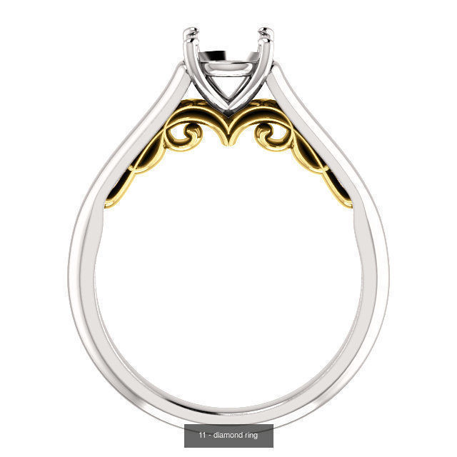 Dimaond ring printable total 18 styles 3D Model Collection_14