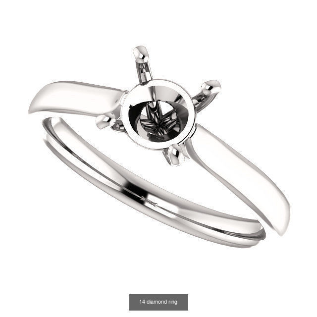 Dimaond ring printable total 18 styles 3D Model Collection_17