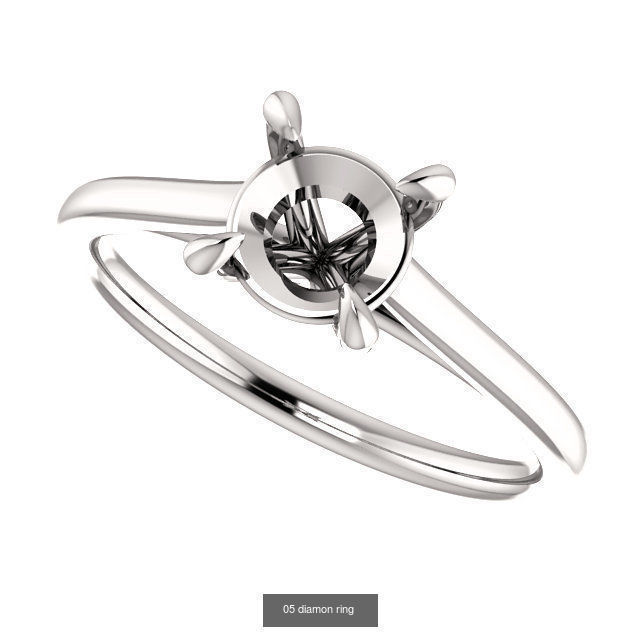 Dimaond ring printable total 18 styles 3D Model Collection_3