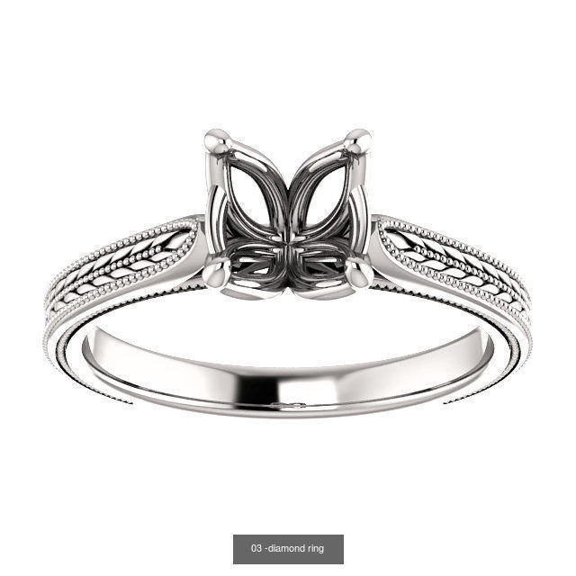 Dimaond ring printable total 18 styles 3D Model Collection_7