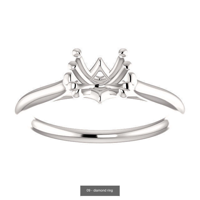 Dimaond ring printable total 18 styles 3D Model Collection_12