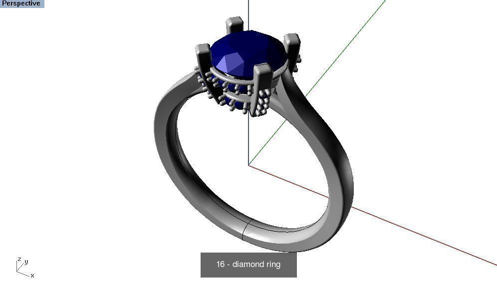 Dimaond ring printable total 18 styles 3D Model Collection_5