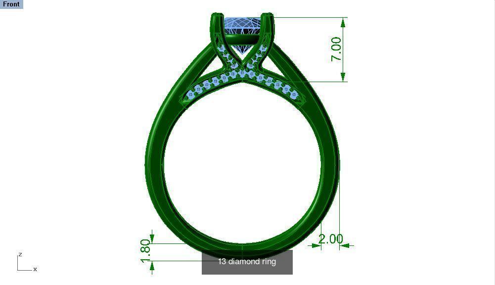 Dimaond ring printable total 18 styles 3D Model Collection_16