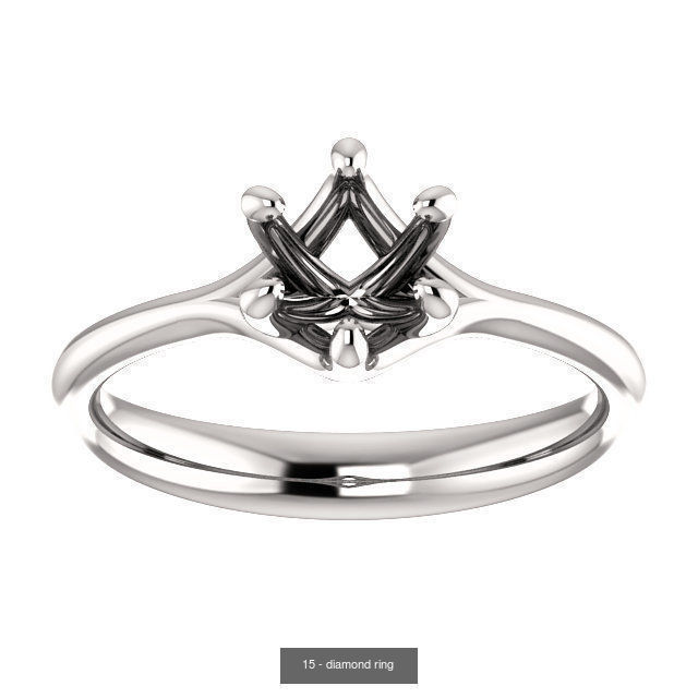 Dimaond ring printable total 18 styles 3D Model Collection_19