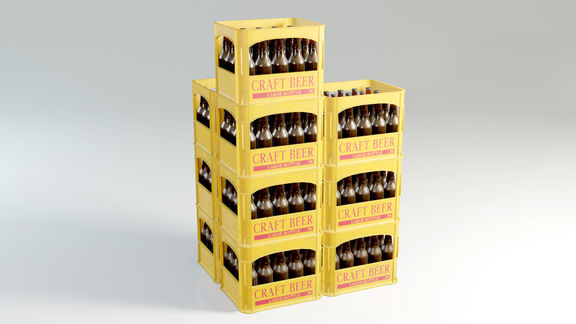 Beer Case Low-poly 3D model_5