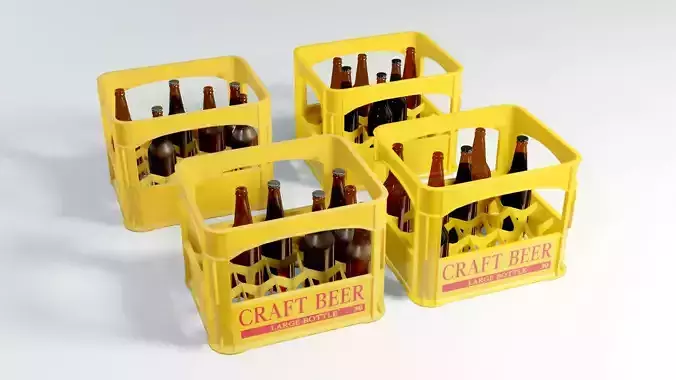 Beer Case Low-poly 3D model Beer Case Low-poly 3D model
