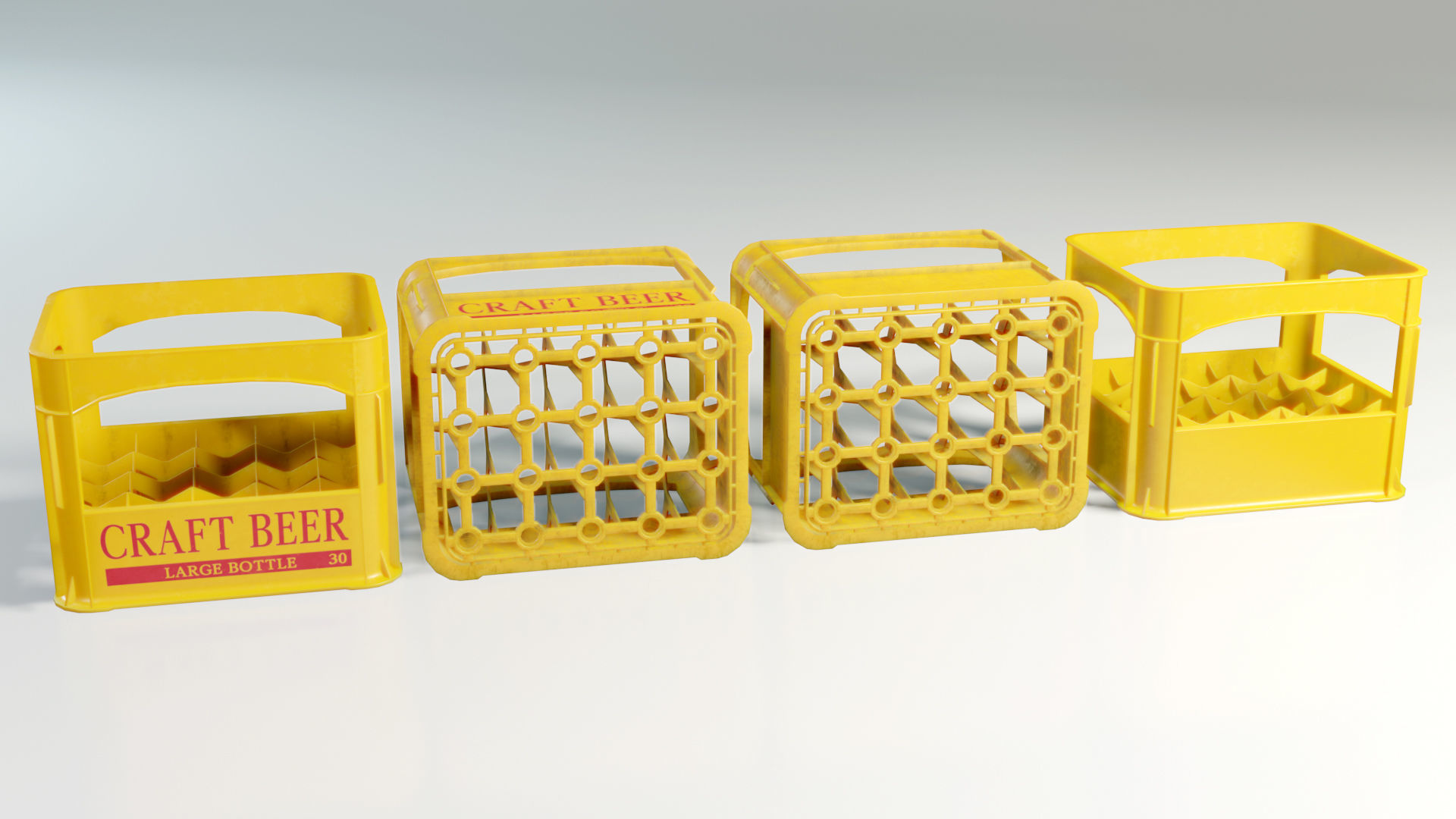 Beer Case Low-poly 3D model_4