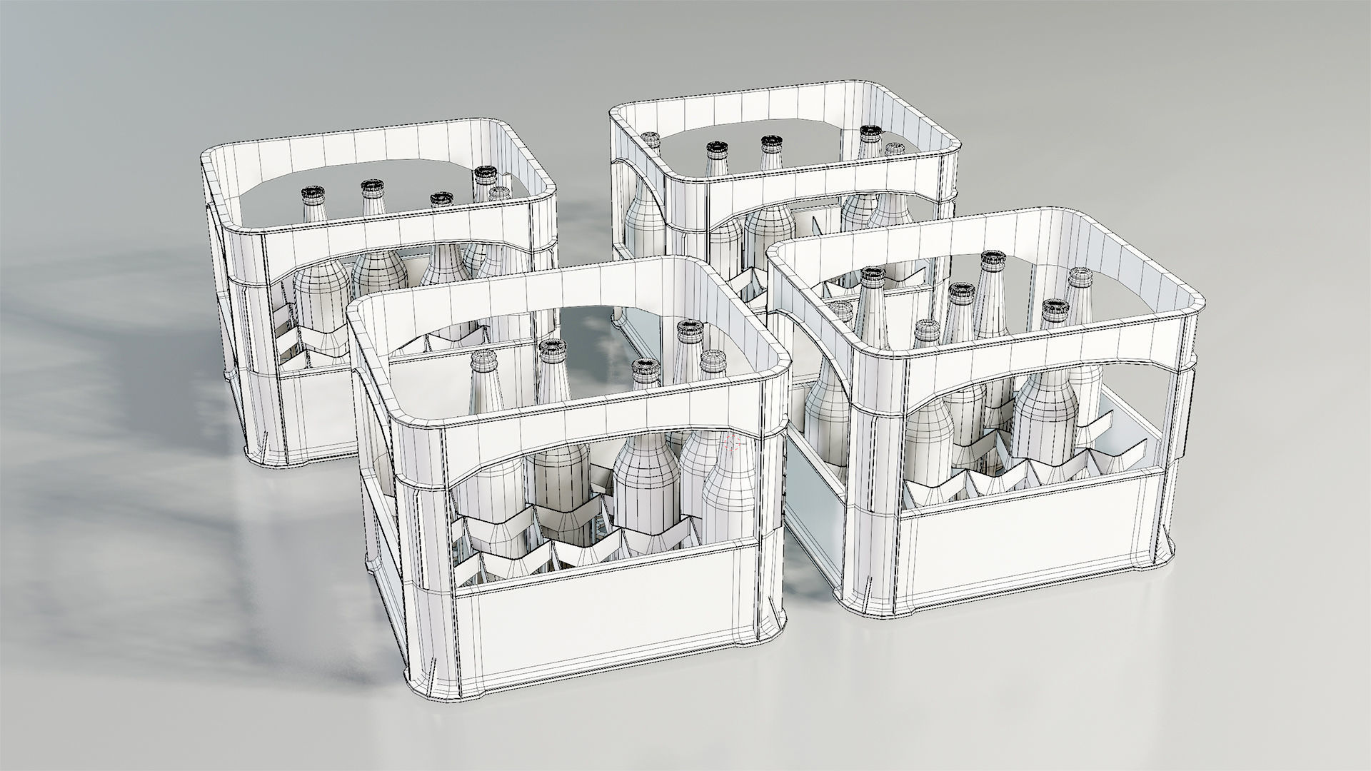 Beer Case Low-poly 3D model_7