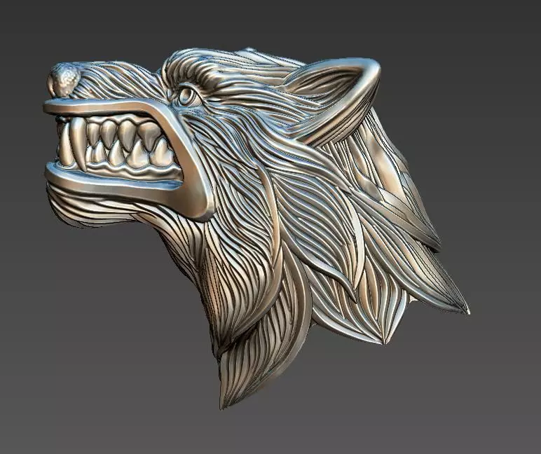 wolf pendant 3D print model_0