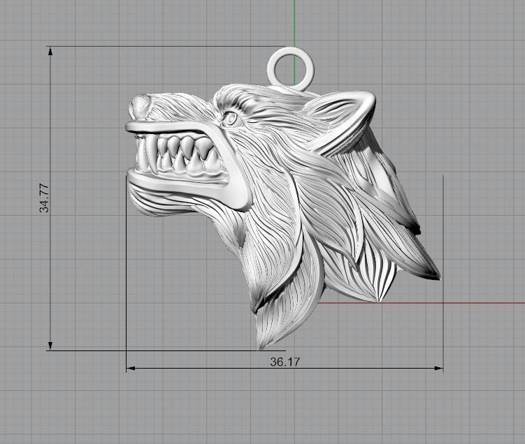 wolf pendant 3D print model_3