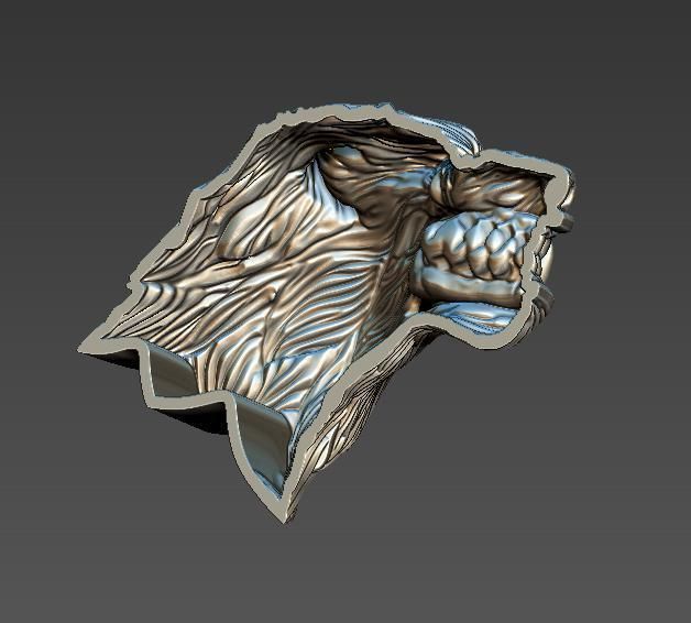 wolf pendant 3D print model_1