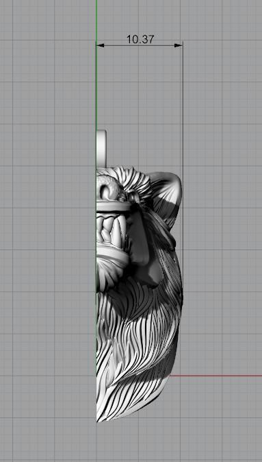 wolf pendant 3D print model_2