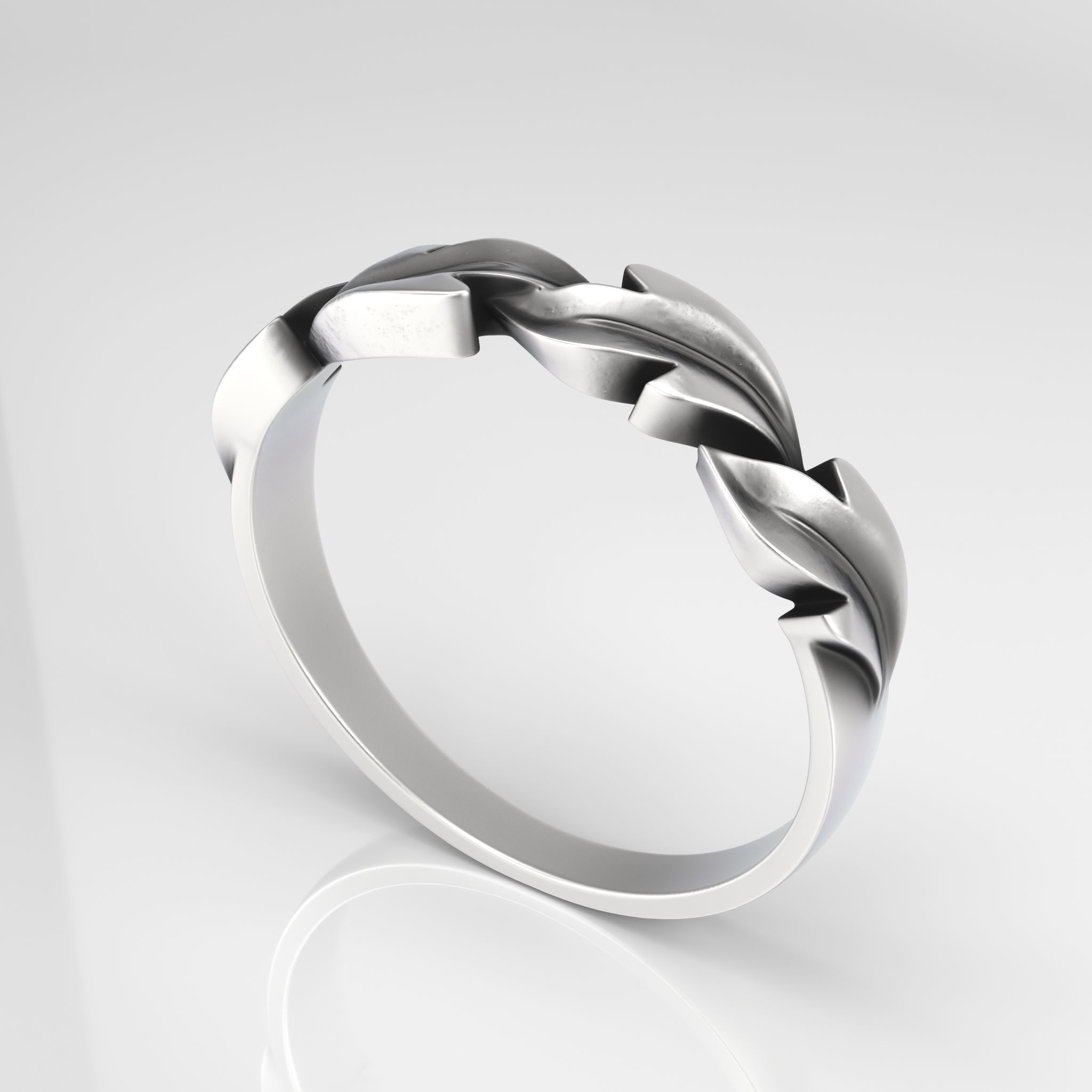 Ring  Leaves print model 3D print model_1