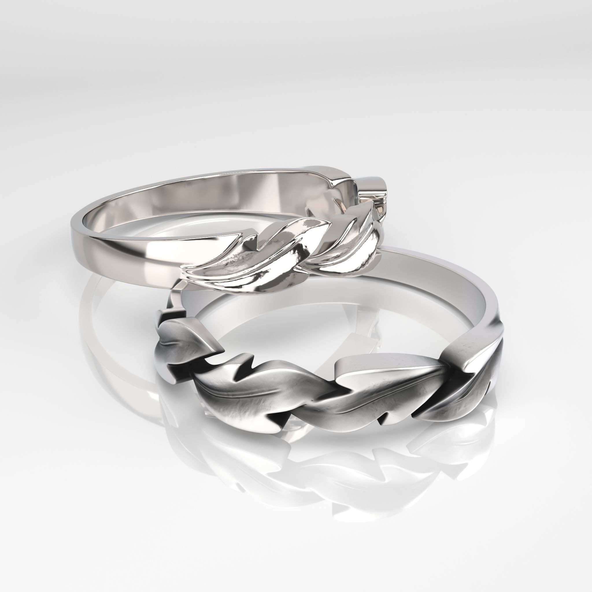 Ring  Leaves print model 3D print model_4