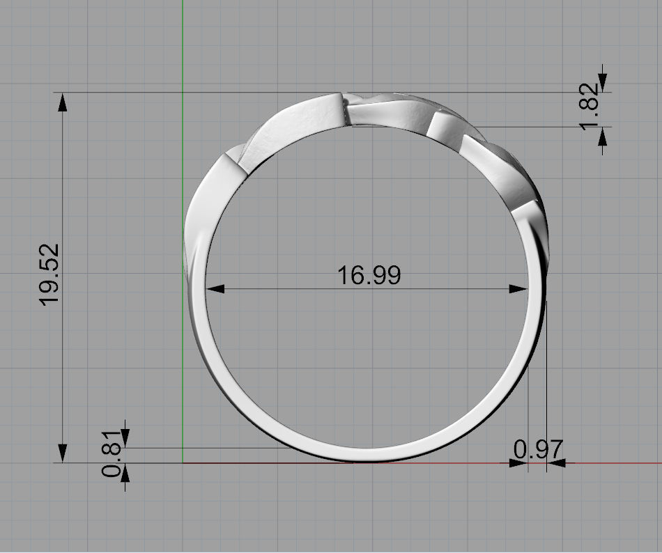 Ring  Leaves print model 3D print model_5