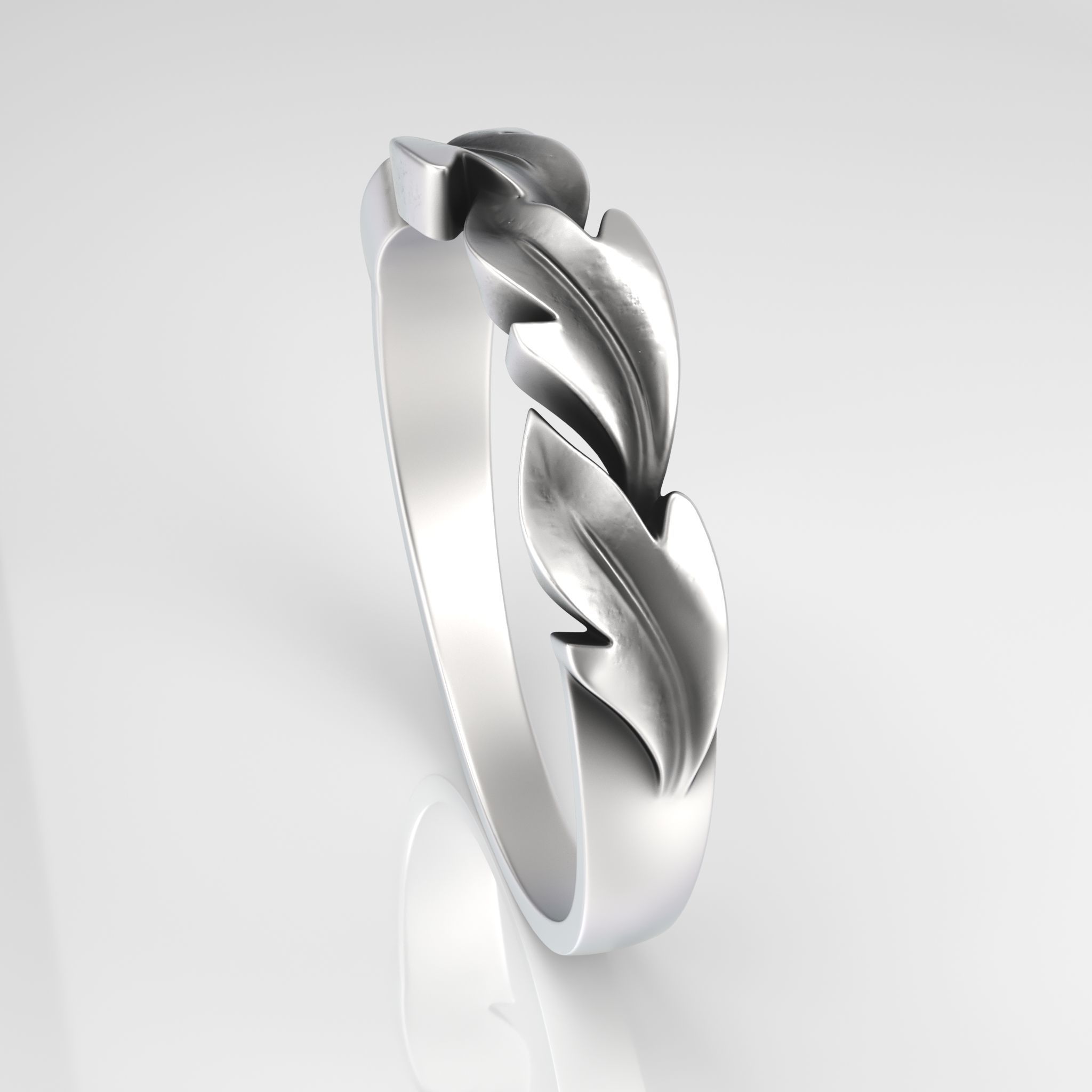 Ring  Leaves print model 3D print model_3