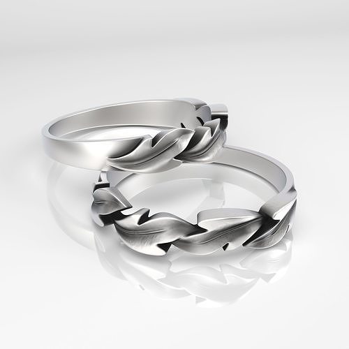 Ring  Leaves print model 3D print model
