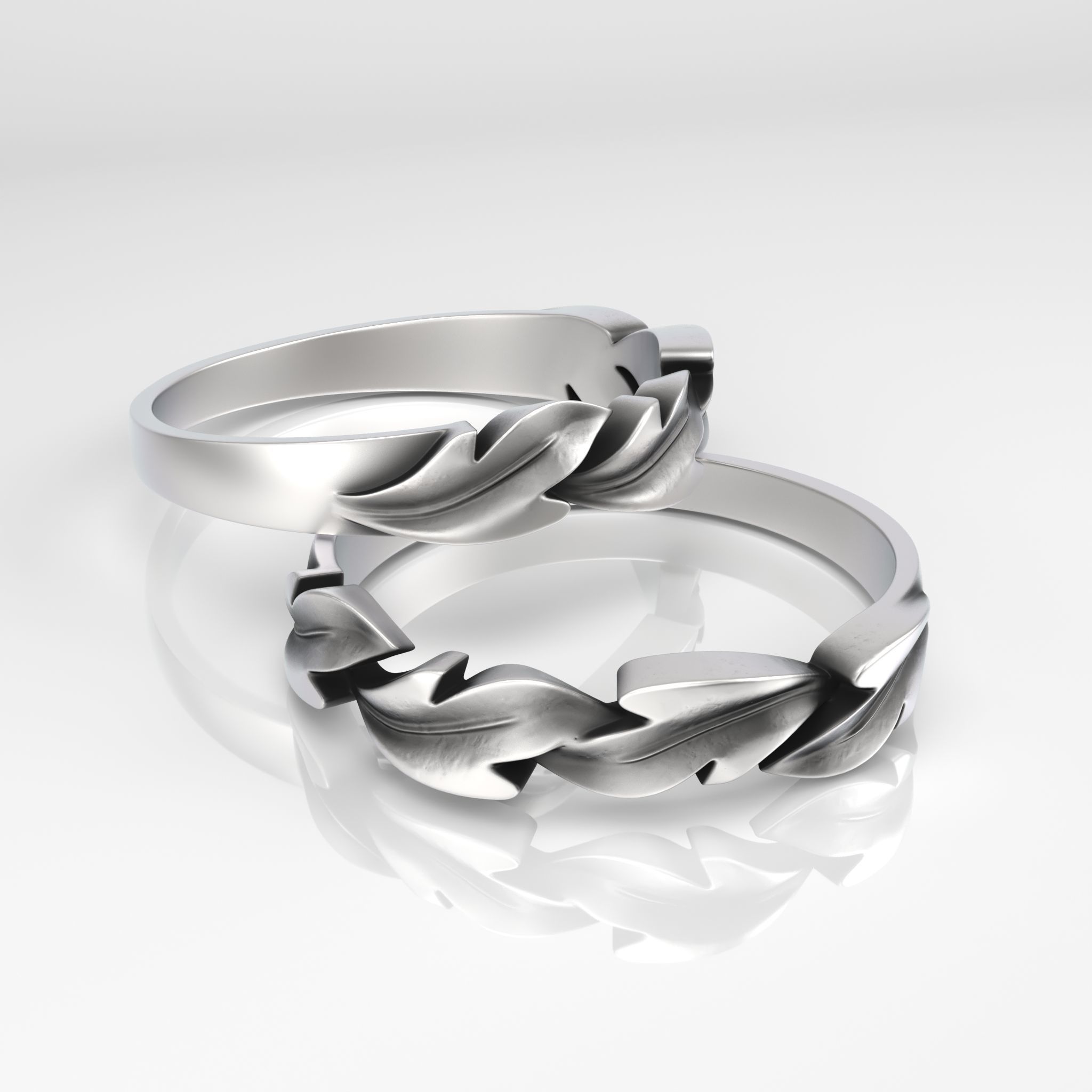 Ring  Leaves print model 3D print model_0