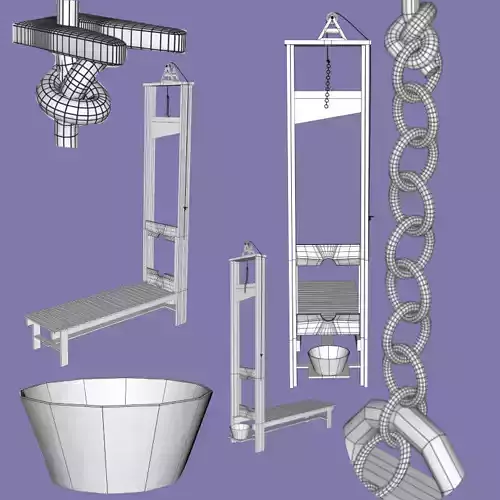 Guillotine Fbx Obj - on deviantart 3D model
