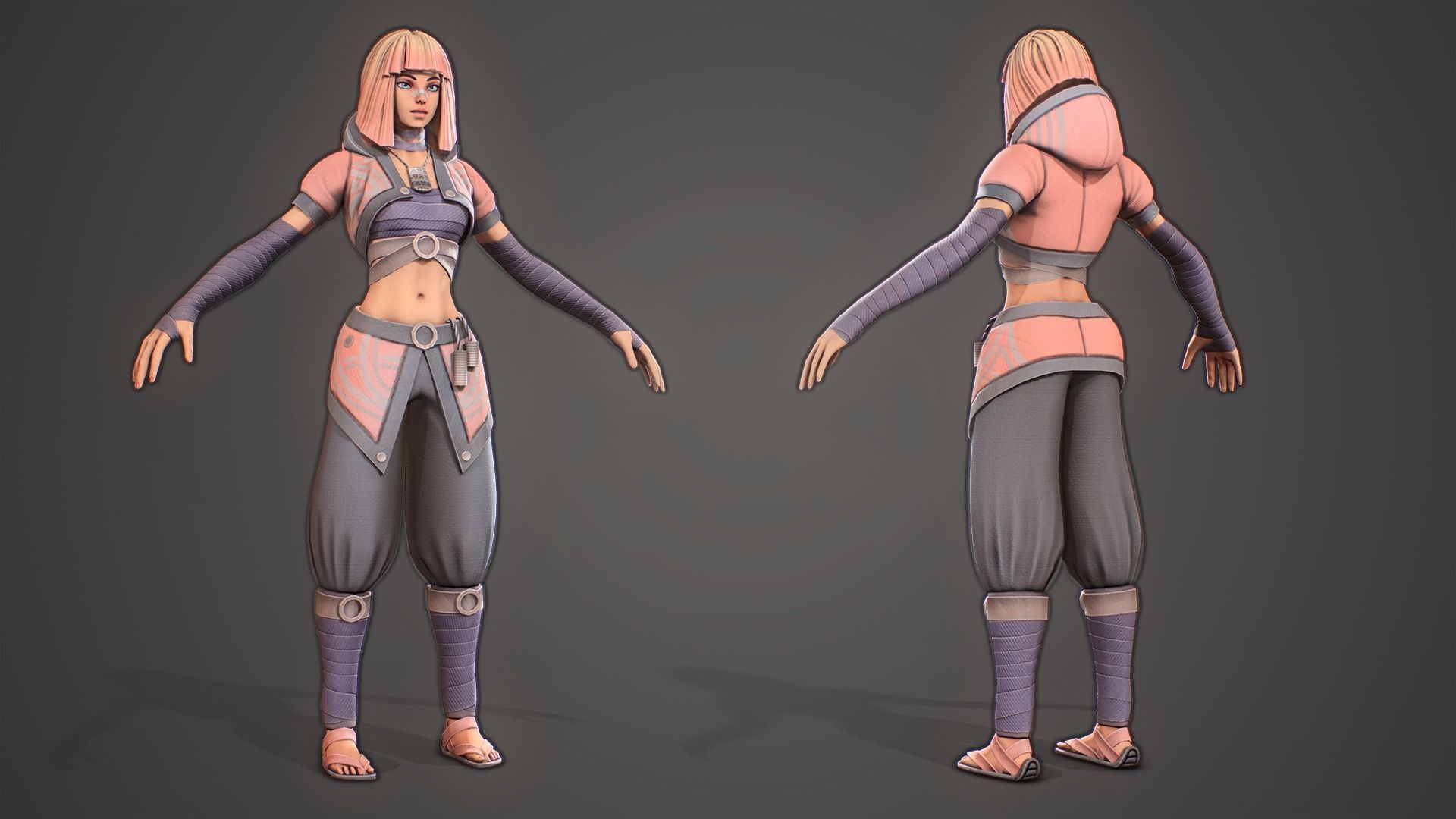 Yuko - Stylized Character Low-poly 3D model_10
