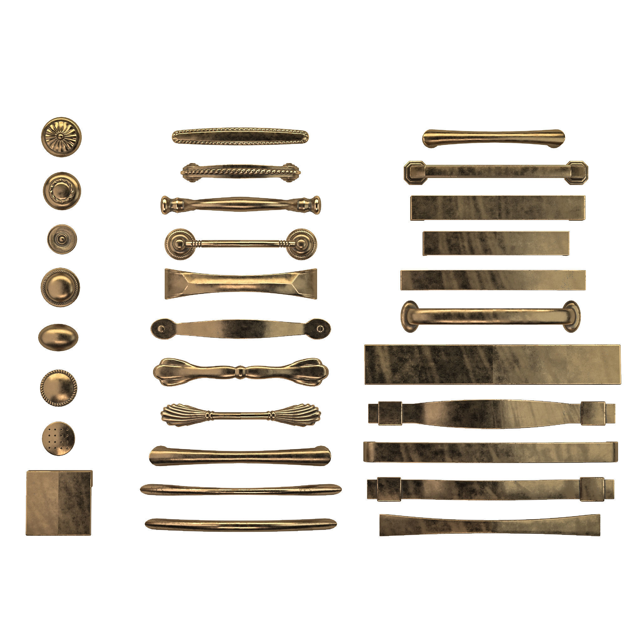 30 cabinet and door handle and knob 3D model_3