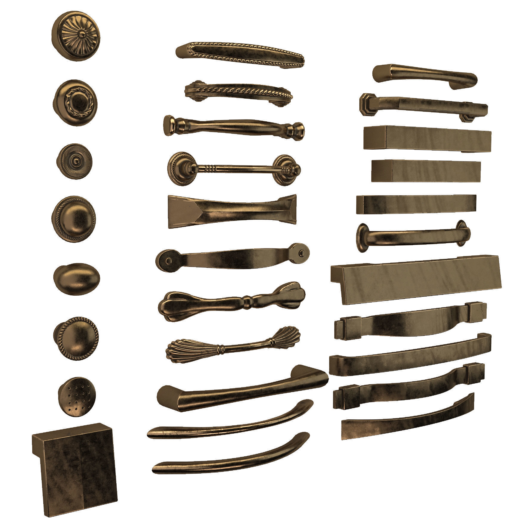 30 cabinet and door handle and knob 3D model_4