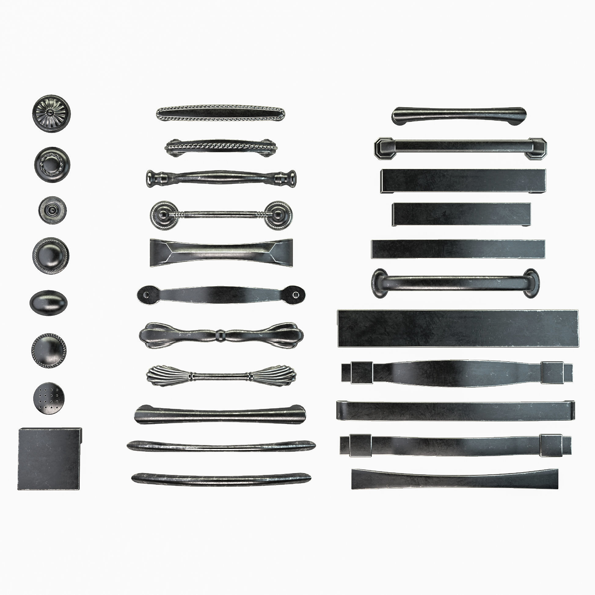 30 cabinet and door handle and knob 3D model_2