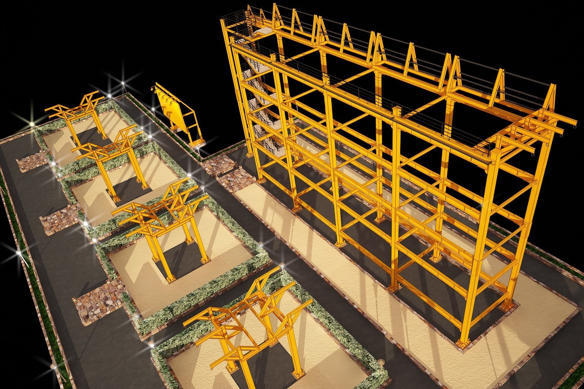 3D model of rock climbing and rappelling site with full details 3D model_23