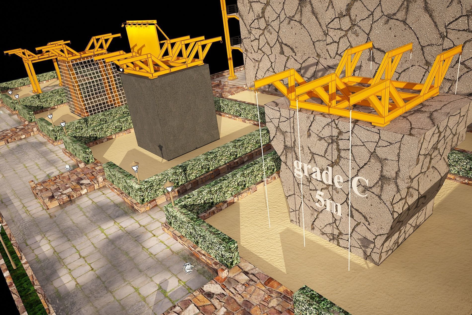 3D model of rock climbing and rappelling site with full details 3D model_25