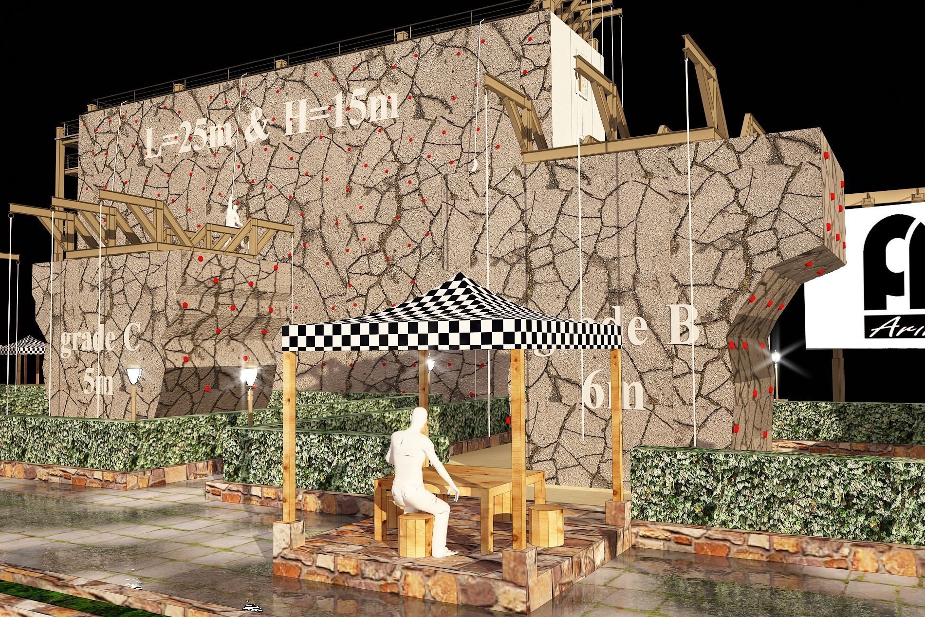 3D model of rock climbing and rappelling site with full details 3D model_13