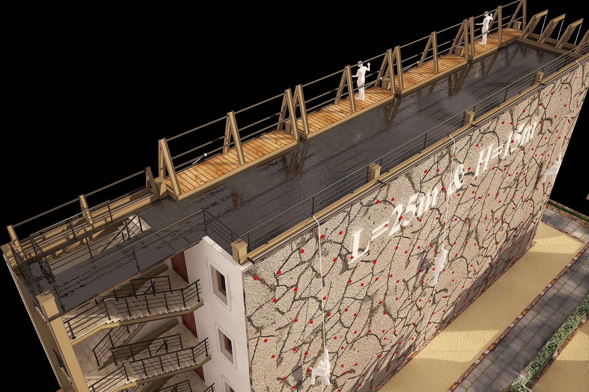 3D model of rock climbing and rappelling site with full details 3D model_17