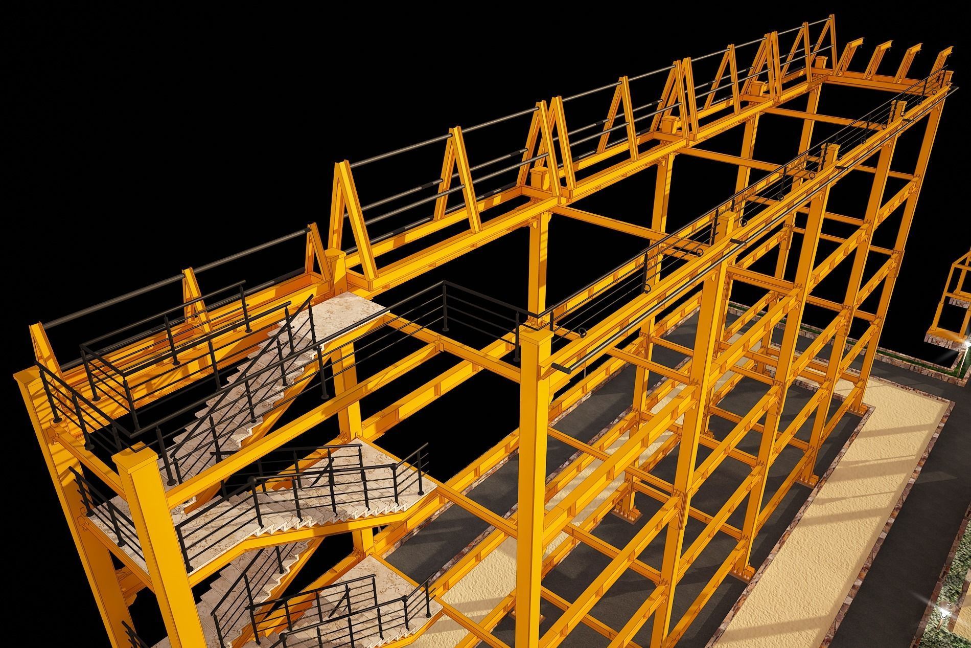 3D model of rock climbing and rappelling site with full details 3D model_21