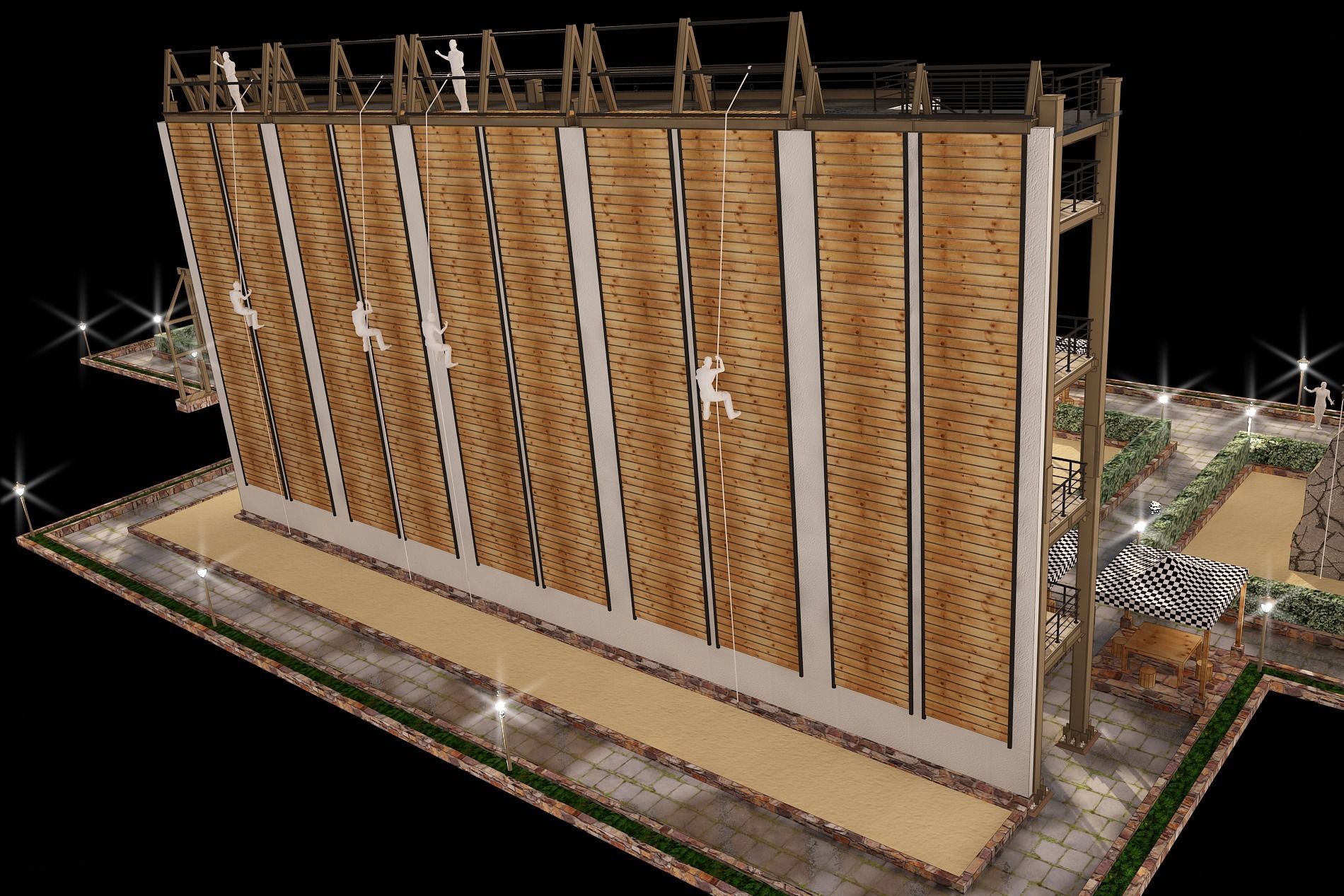 3D model of rock climbing and rappelling site with full details 3D model_3