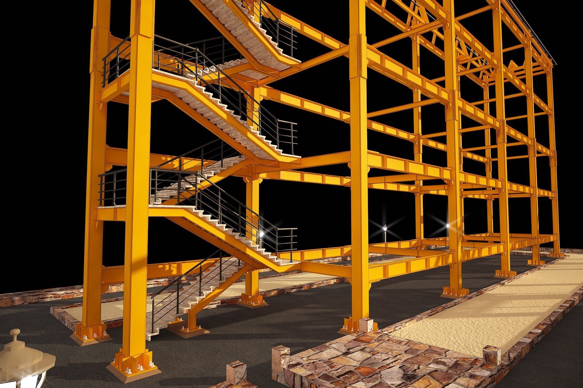 3D model of rock climbing and rappelling site with full details 3D model_19