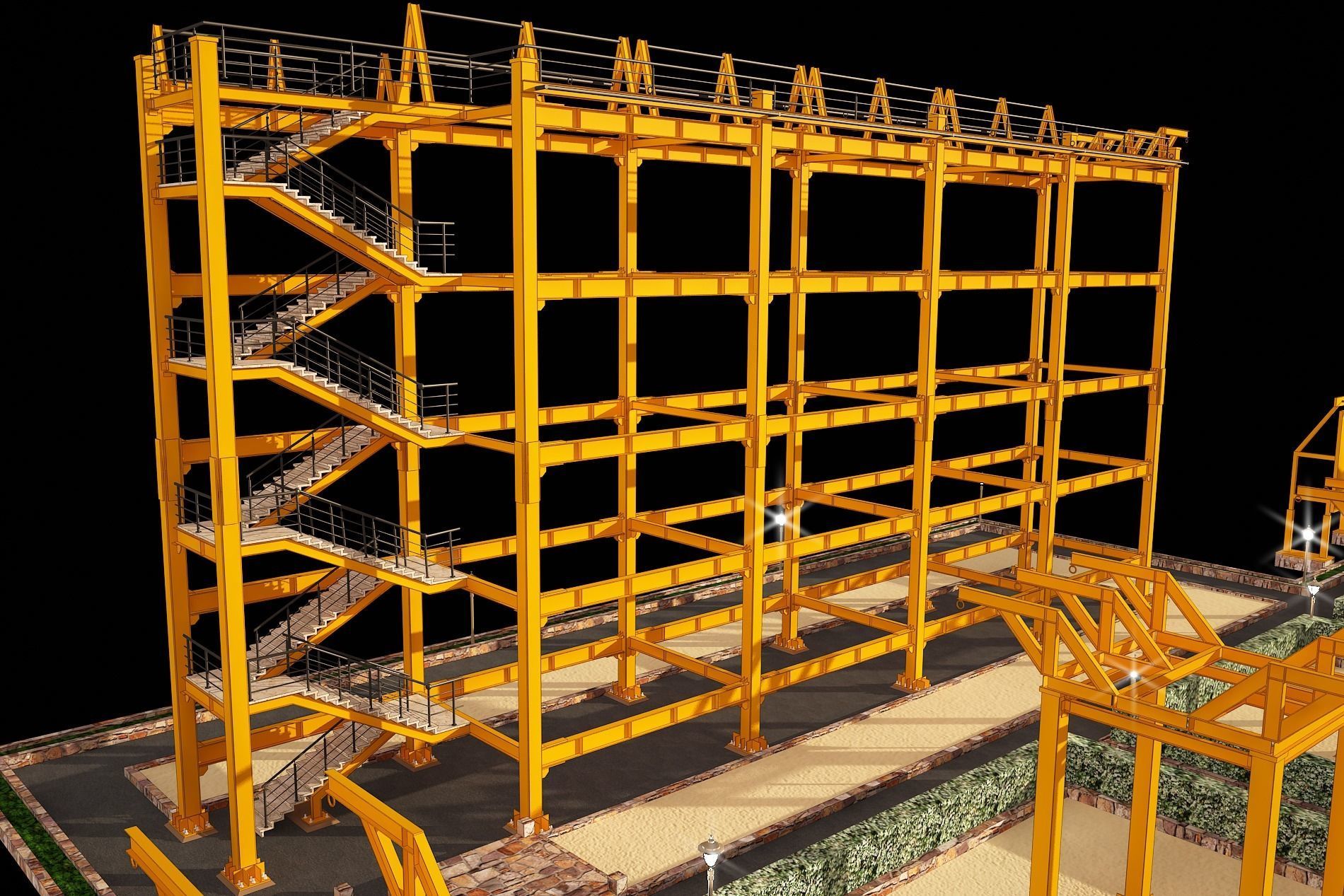 3D model of rock climbing and rappelling site with full details 3D model_18