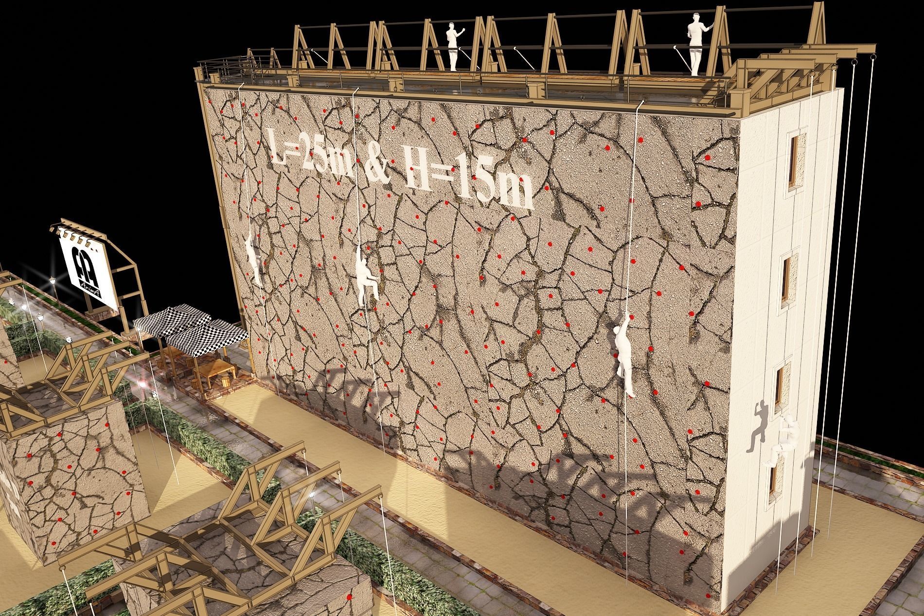 3D model of rock climbing and rappelling site with full details 3D model_2
