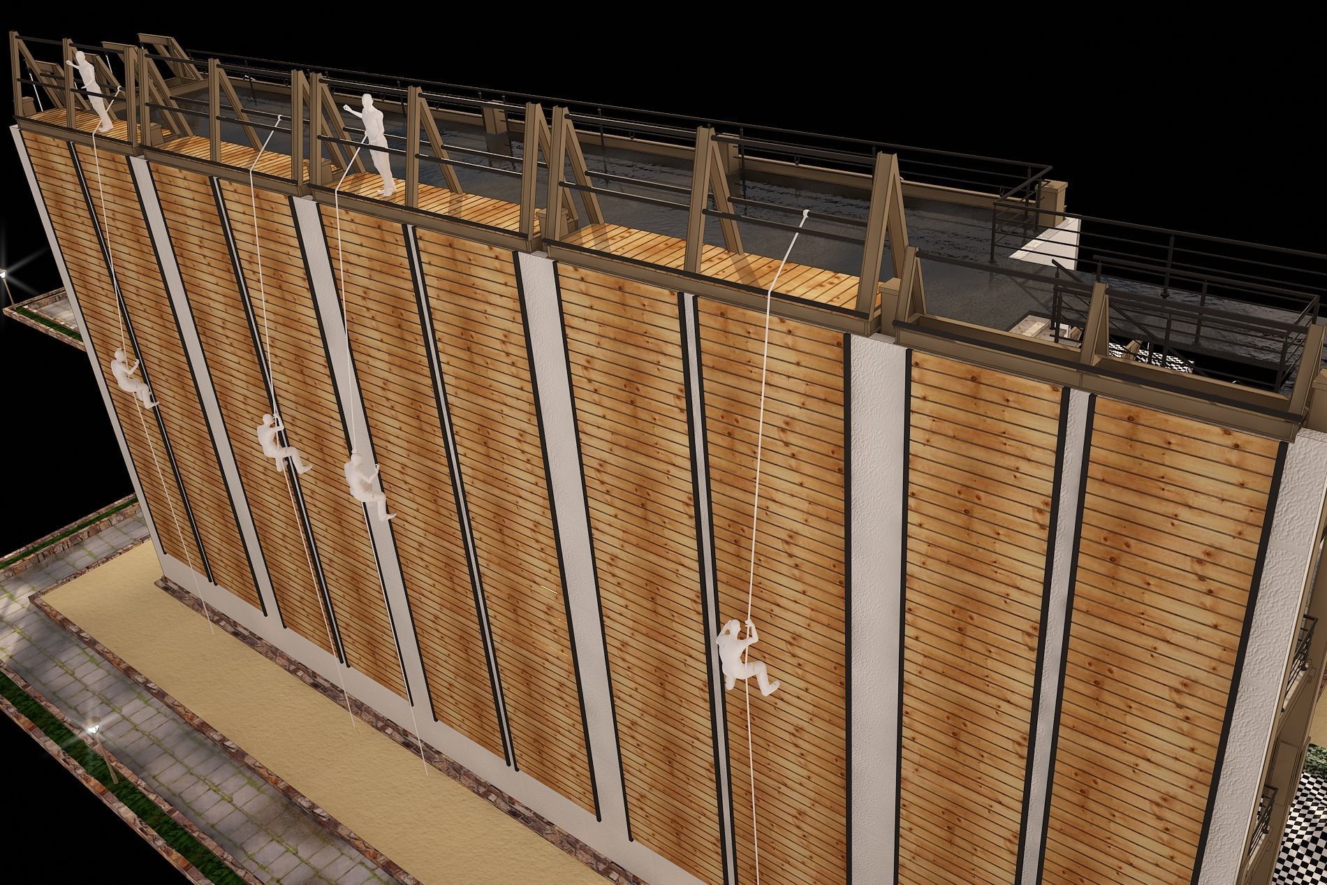 3D model of rock climbing and rappelling site with full details 3D model_4