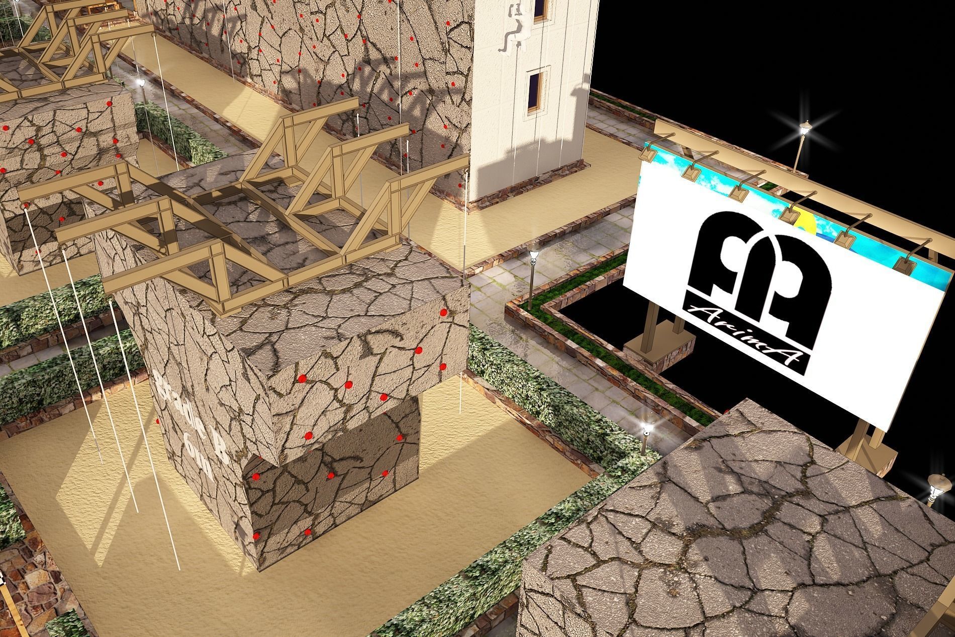 3D model of rock climbing and rappelling site with full details 3D model_11