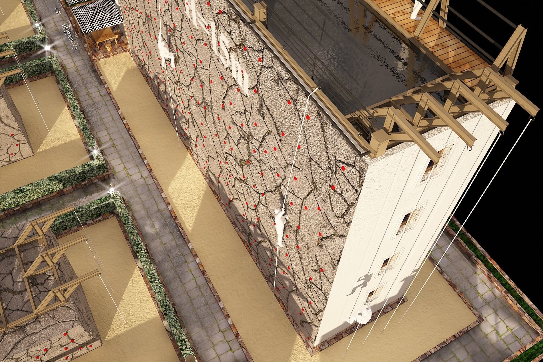 3D model of rock climbing and rappelling site with full details 3D model_10